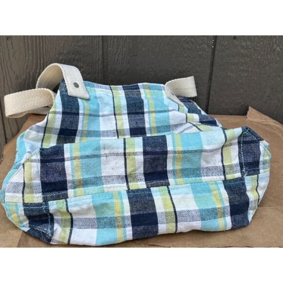 Aeropostale 1987 Plaid Canvas Y2K Tote Bag With Cream Handles - Picture 8 of 12